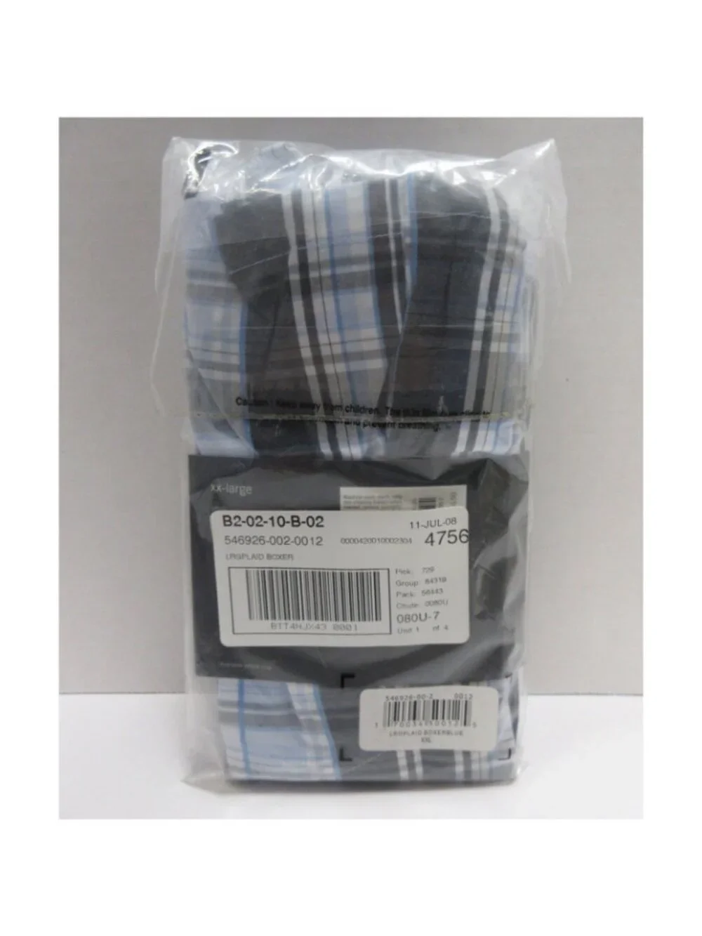 Banana Republic Underwear XXL Boxer Shorts Plaid Cotton Deadstock NEW